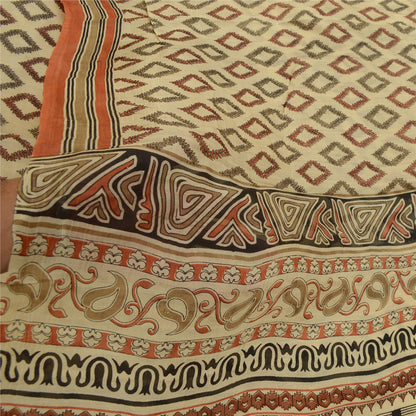 Sanskriti Vintage Sarees Pure Silk Quilting Felting Craft Fabric Printed Sari
