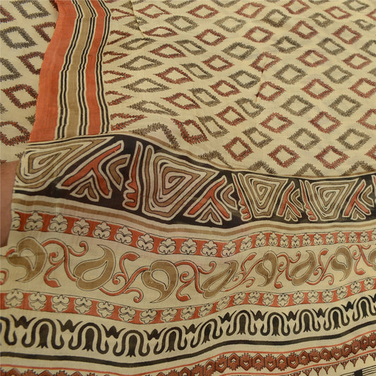 Sanskriti Vintage Sarees Pure Silk Quilting Felting Craft Fabric Printed Sari