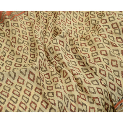 Sanskriti Vintage Sarees Pure Silk Quilting Felting Craft Fabric Printed Sari