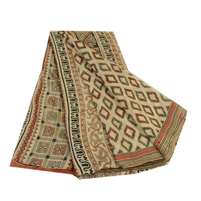 Sanskriti Vintage Sarees Pure Silk Quilting Felting Craft Fabric Printed Sari