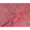 Sanskriti Vintage Sarees Pink Quilting Felting Craft Fabric Pure Silk Print Sari