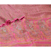 Sanskriti Vintage Sarees Pink Quilting Felting Craft Fabric Pure Silk Print Sari