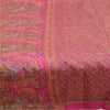 Sanskriti Vintage Sarees Pink Quilting Felting Craft Fabric Pure Silk Print Sari