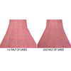 Sanskriti Vintage Sarees Pink Quilting Felting Craft Fabric Pure Silk Print Sari