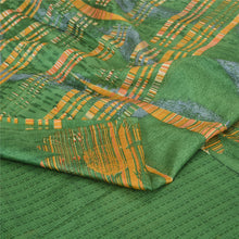 Load image into Gallery viewer, Sanskriti Vintage Sarees 5yd Green/Yellow Pure Silk Printed Sari 5ydCraft Fabric
