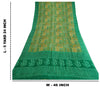 Sanskriti Vintage Sarees Indian Green Pure Silk Printed Sari 5yd Craft Sustainable Fabric