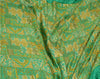 Sanskriti Vintage Sarees Indian Green Pure Silk Printed Sari 5yd Craft Sustainable Fabric