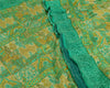 Sanskriti Vintage Sarees Indian Green Pure Silk Printed Sari 5yd Craft Sustainable Fabric