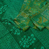 Sanskriti Vintage Sarees Indian Green Pure Silk Printed Sari 5yd Craft Sustainable Fabric