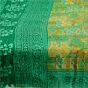 Sanskriti Vintage Sarees Indian Green Pure Silk Printed Sari 5yd Craft Sustainable Fabric