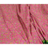 Sanskriti Vintage Sarees Pink Zari Border Pure Silk Printed Sari Craft Fabric