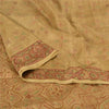 Sanskriti Vintage Sarees Shades of Cream Printed Pure Silk Sari 6yd Craft Sustainable Fabric