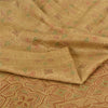 Sanskriti Vintage Sarees Shades of Cream Printed Pure Silk Sari 6yd Craft Sustainable Fabric