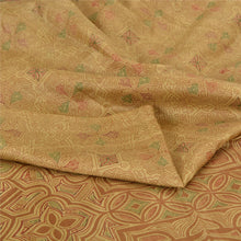 Load image into Gallery viewer, Sanskriti Vintage Sarees Shades of Cream Printed Pure Silk Sari 6yd Craft Fabric
