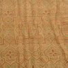 Sanskriti Vintage Sarees Shades of Cream Printed Pure Silk Sari 6yd Craft Sustainable Fabric