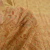Sanskriti Vintage Sarees Shades of Cream Printed Pure Silk Sari 6yd Craft Sustainable Fabric