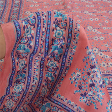 Load image into Gallery viewer, Sanskriti Vintage Sarees Indian Pink/Blue Pure Silk Printed Sari Craft Fabric
