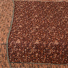 Sanskriti Vintage Sarees Indian Dark Brown Pure Silk Printed Sari Craft Fabric