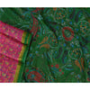 Sanskriti Vintage Sarees Pink Zari Border Printed Pure Silk Sari Craft Sustainable Fabric
