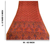 Sanskriti Vintage Sarees Red From India Printed Pure Silk Sari 5yd Craft Sustainable Fabric