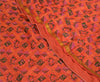 Sanskriti Vintage Sarees Red From India Printed Pure Silk Sari 5yd Craft Sustainable Fabric
