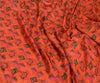 Sanskriti Vintage Sarees Red From India Printed Pure Silk Sari 5yd Craft Sustainable Fabric