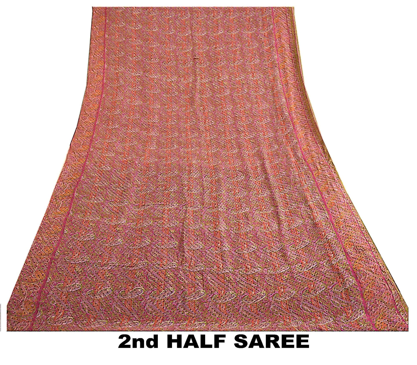 Sanskriti Vintage Sarees From India Multi Pure Silk Printed Sari Craft Sustainable Fabric