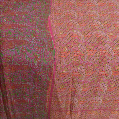 Sanskriti Vintage Sarees From India Multi Pure Silk Printed Sari Craft Sustainable Fabric