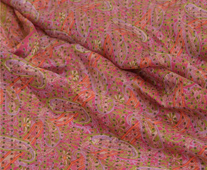 Sanskriti Vintage Sarees From India Multi Pure Silk Printed Sari Craft Sustainable Fabric