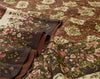 Sanskriti Vintage Sarees Red & Brown Pure Silk Floral Printed 6+YDSari Fabric