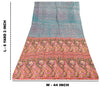 Sanskriti Vintage Sarees Indian Blue Pure Silk Paisley Printed Sari 6+YYD Craft