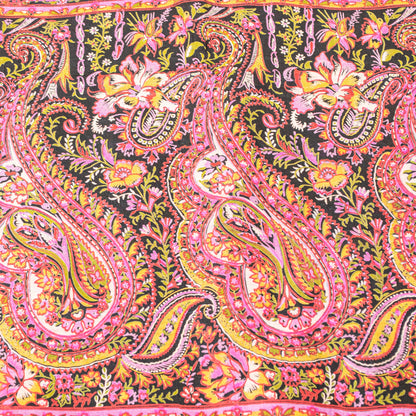 Sanskriti Vintage Sarees Indian Blue Pure Silk Paisley Printed Sari 6+YYD Craft