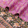 Sanskriti Vintage Sarees Pink Pure Silk Floral Print 5YD Sari Quilting Material