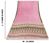 Sanskriti Vintage Sarees Pink Pure Silk Floral Print 5YD Sari Quilting Material