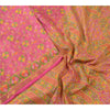 Sanskriti Vintage Sarees Pink Zari Border Geometric Printed Pure Silk 5YD Sari