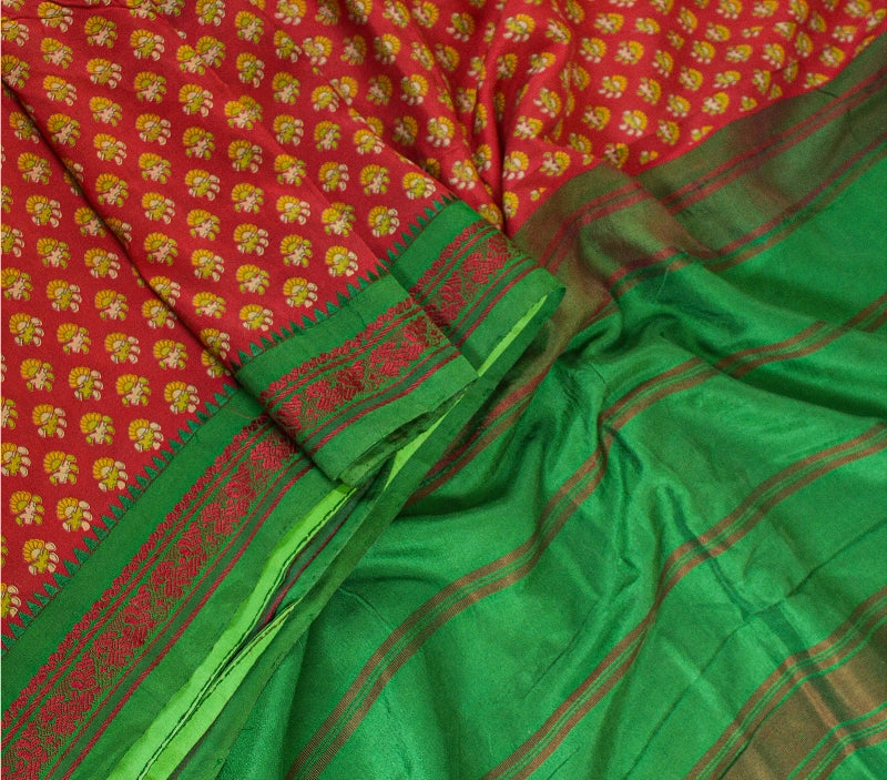 Sanskriti Vintage Sarees Printed Pure Silk Sari Quilting Felting Craft Sustainable Fabric