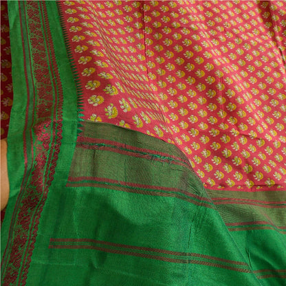 Sanskriti Vintage Sarees Printed Pure Silk Sari Quilting Felting Craft Sustainable Fabric