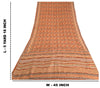 Sanskriti Vintage Sarees Indian Orange Printed Pure Silk Sari Soft Craft Sustainable Fabric