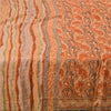 Sanskriti Vintage Sarees Indian Orange Printed Pure Silk Sari Soft Craft Sustainable Fabric