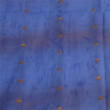 Load image into Gallery viewer, Sanskriti Vintage Sarees Blue Zari Border Pure Silk Printed Sari Craft Fabric
