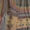 Sanskriti Vintage Sarees Indian Multi Printed Woven Pure Silk Sari Craft Fabric