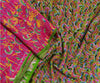 Sanskriti Vintage Sarees Indian Pink Pure Silk Printed Woven Sari Craft Sustainable Fabric