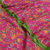 Sanskriti Vintage Sarees Indian Pink Pure Silk Printed Woven Sari Craft Sustainable Fabric