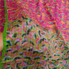 Sanskriti Vintage Sarees Indian Pink Pure Silk Printed Woven Sari Craft Sustainable Fabric