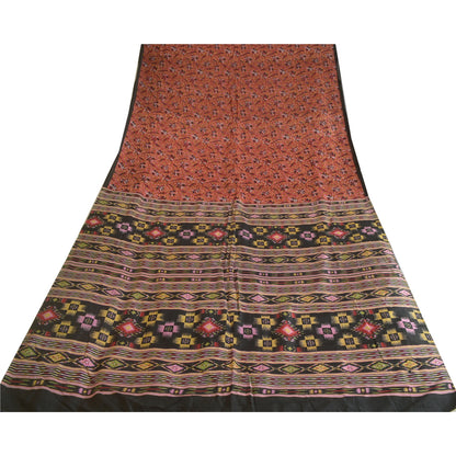 Sanskriti Vintage Sarees Indian Red Pure Silk Printed Sari Soft 5yd Craft Fabric