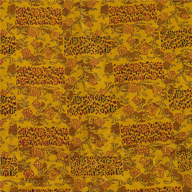 Sanskriti Vintage Sarees Indisk Safran Ren Silke Trykt Sari 5yd Håndværk Bæredygtigt Stoff