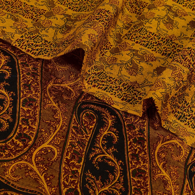 Sanskriti Vintage Sarees Indisk Safran Ren Silke Trykt Sari 5yd Håndværk Bæredygtigt Stoff