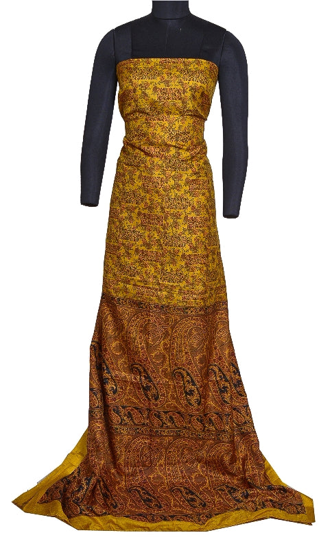 Sanskriti Vintage Sarees Indisk Safran Ren Silke Trykt Sari 5yd Håndværk Bæredygtigt Stoff