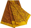 Sanskriti Vintage Sarees Indisk Safran Ren Silke Trykt Sari 5yd Håndværk Bæredygtigt Stoff