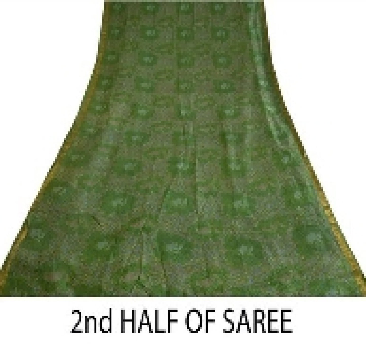 Sanskriti Vintage Sarees Green Zari Border Pure Silk Printed Sari Craft Sustainable Fabric